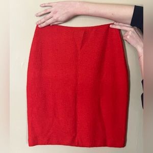 Vintage 1990s Designer Bodycon Skirt in Red - Size Medium